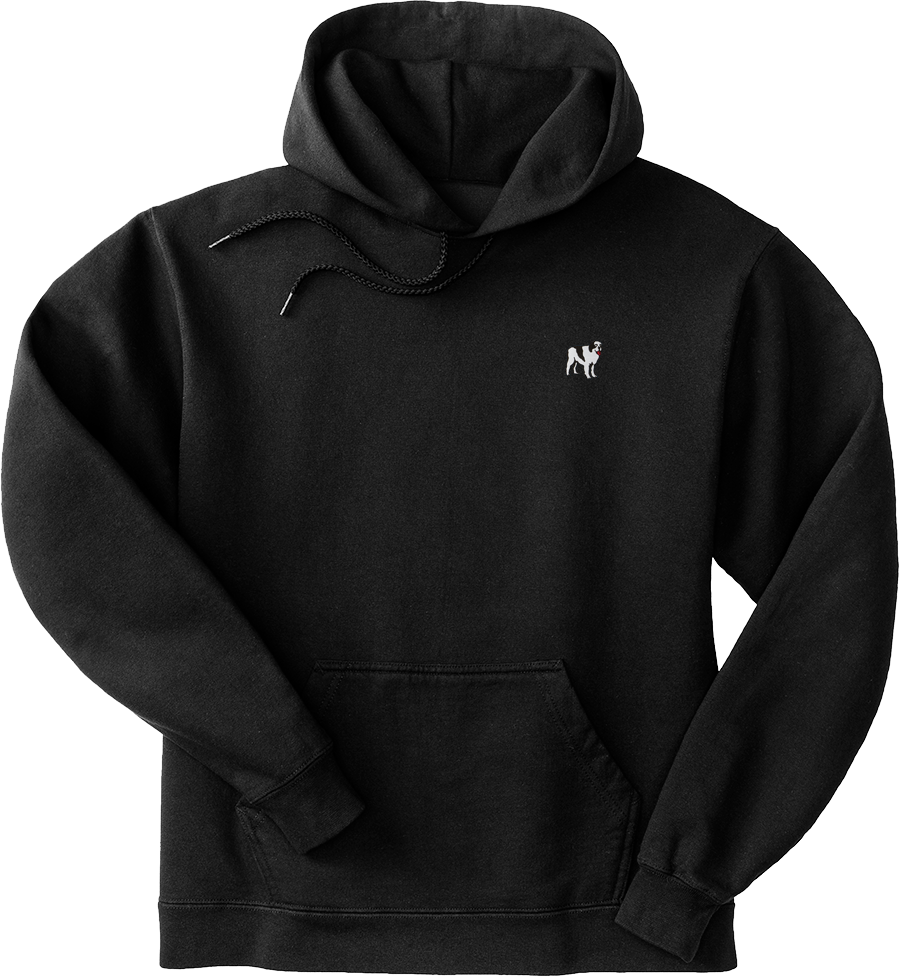 Backwards ロゴ入り ブラック フーディ French Terry Fleece Embroidered Hoodie – Big Dogs