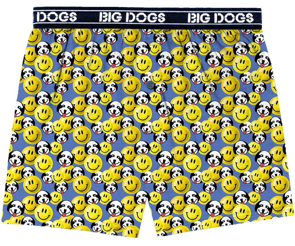 Smiley Faces Knit Boxers Big Dogs