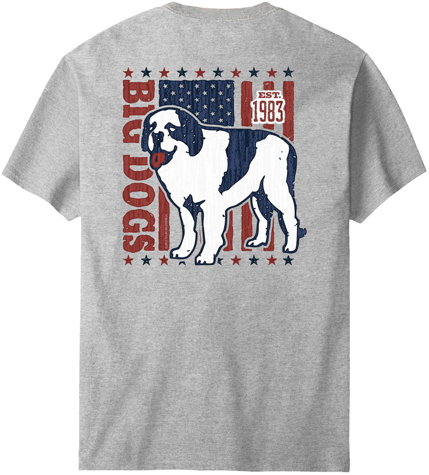 Customizable Tshirt With Patriotic Dog Graphic