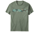Tropical Bands Garment Wash Crew