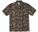 Woodcut Ferns Rayon Shirt Black