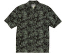 Woodcut Ferns Rayon Shirt Black