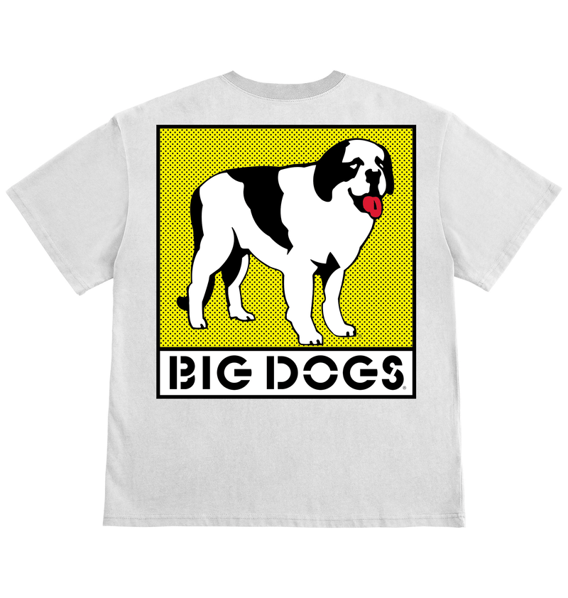 トップス 90s 3D Emblem Big Dogs Damaged T-shirt Box Logo Yellow T-shirt – Big Dogs