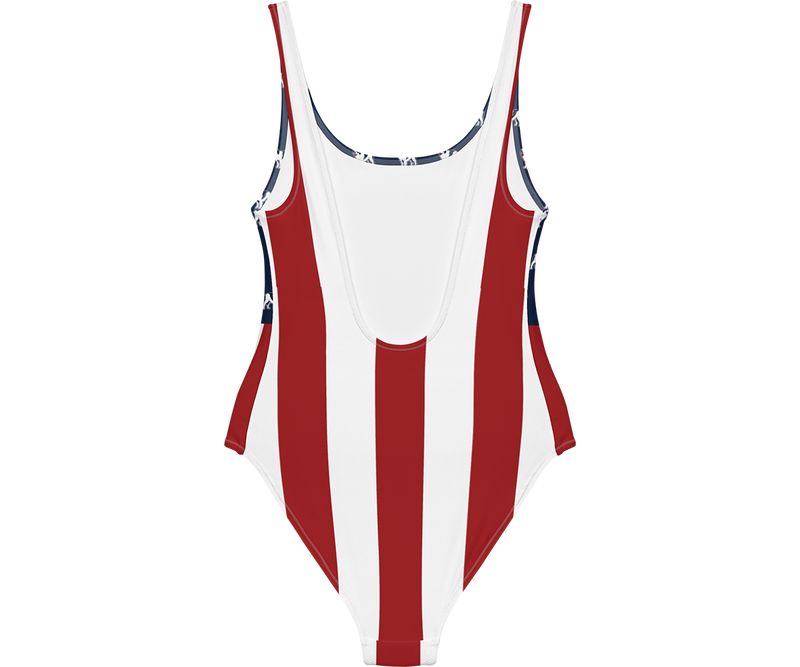 Dogs and Stripes One-Piece Swimsuit
