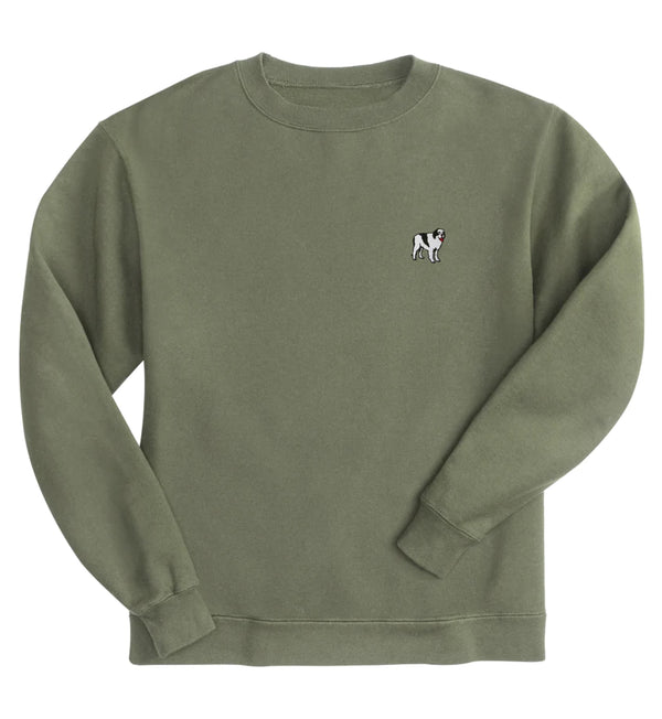 French Terry Fleece Embroidered Crew