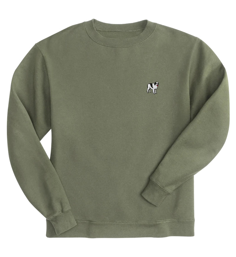 French Terry Fleece Embroidered Crew