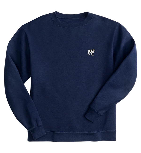 French Terry Fleece Embroidered Crew
