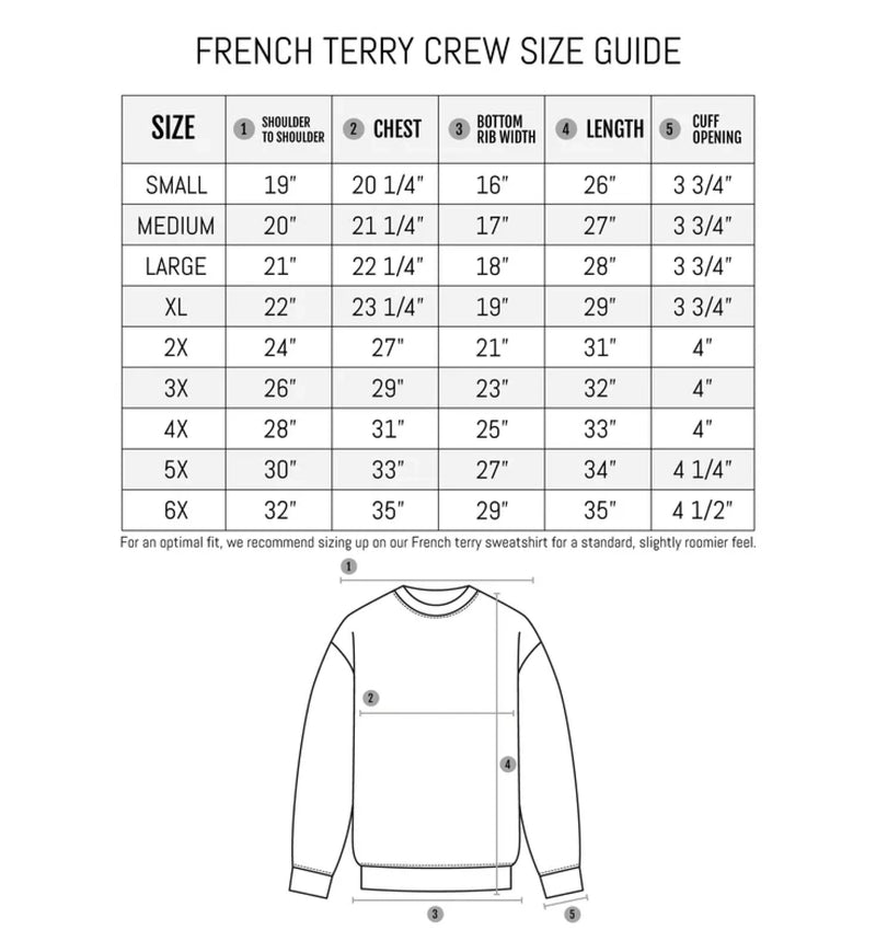 French Terry Fleece Embroidered Crew