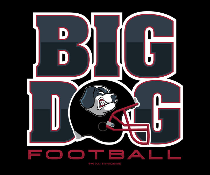 Big Dog Football Helmet T-Shirt Large / Black