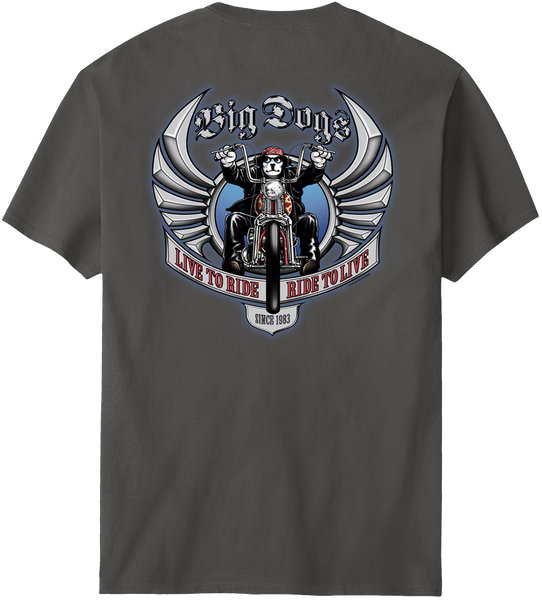 Classic Motorcycle 'Live To Ride' T-Shirt - Men's Vintage Motorbike Tee, Gildan
