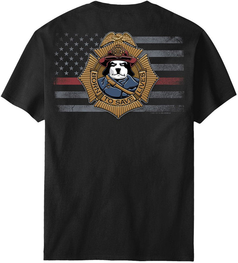 BDFD Born To Save Lives Fireman T-Shirt