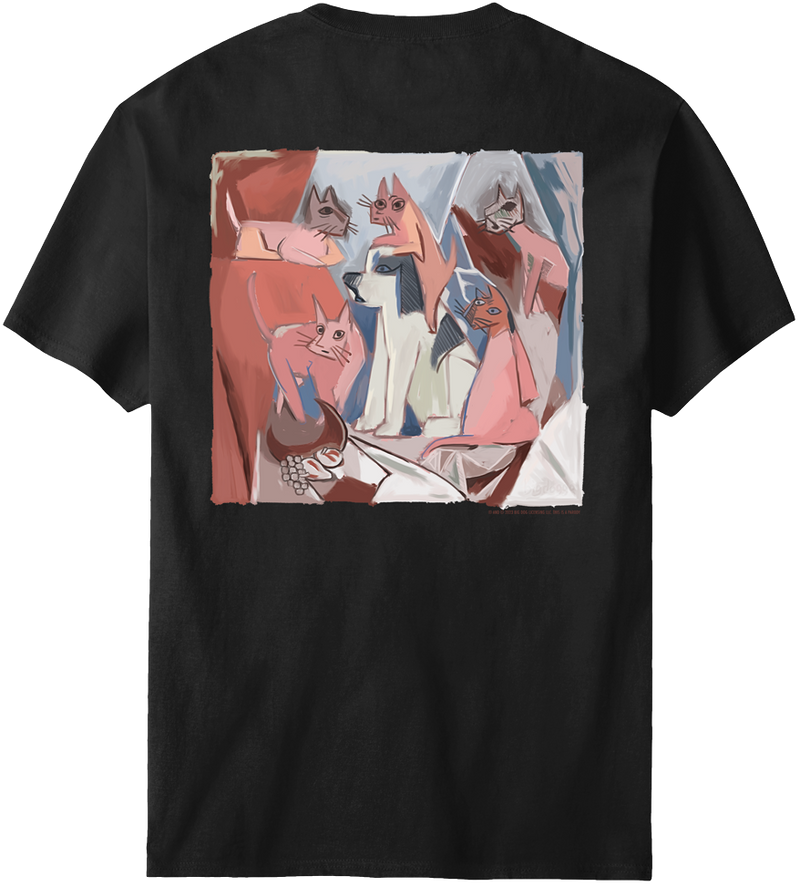Pawcasso Dog With Cats T-Shirt