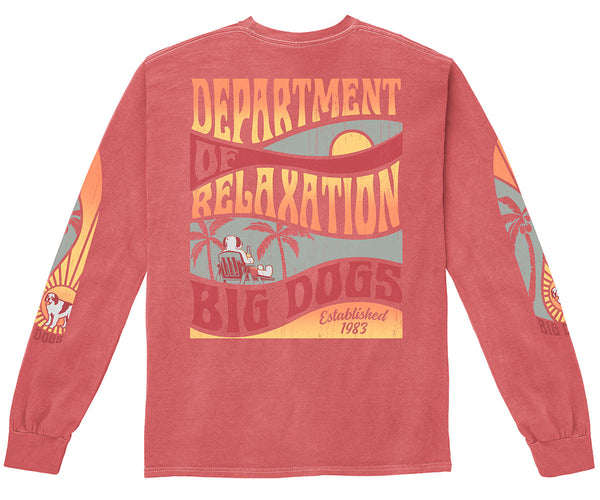 Department of Relaxation Wave Pigment Washed Long Sleeve Tee