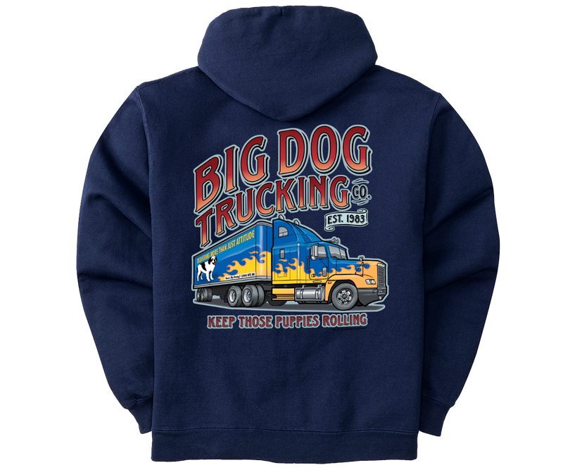Big Dog Trucking Co. Full Zip Graphic Hoodie