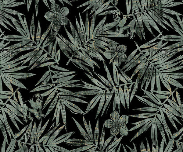 Woodcut Ferns Rayon Shirt