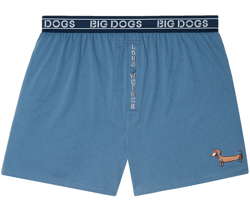 Long Weiner Embroidered Knit Boxers
