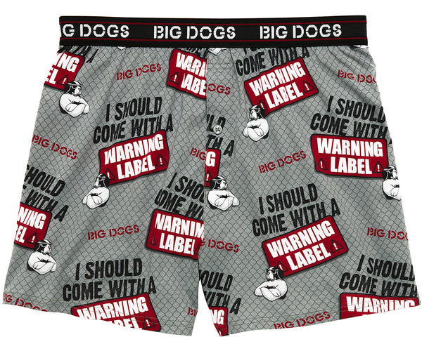 Warning Label Printed Knit Boxers