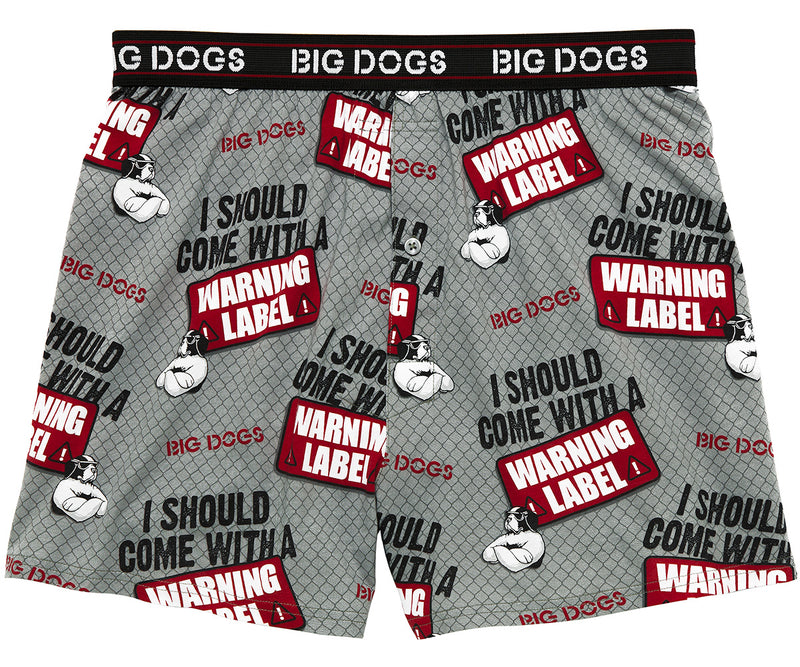 Warning Label Printed Knit Boxers