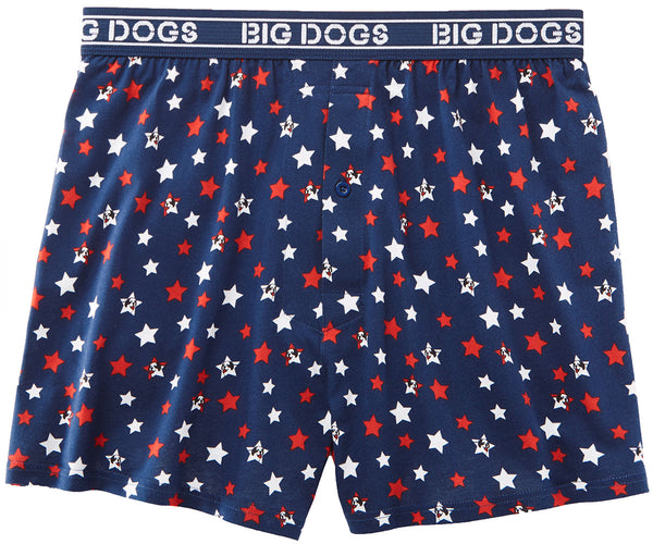 Logo and Stars Printed Knit Boxers