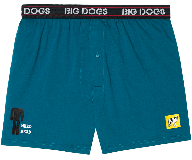 Need Head Embroidered Knit Boxers
