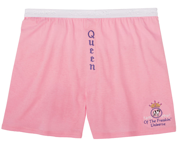 Women's Queen Of The Freakin' Universe Embroidered Knit Boxer