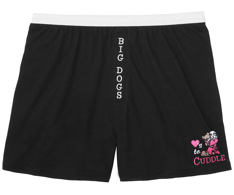 Women's Loves To Cuddle Embroidered Knit Boxers
