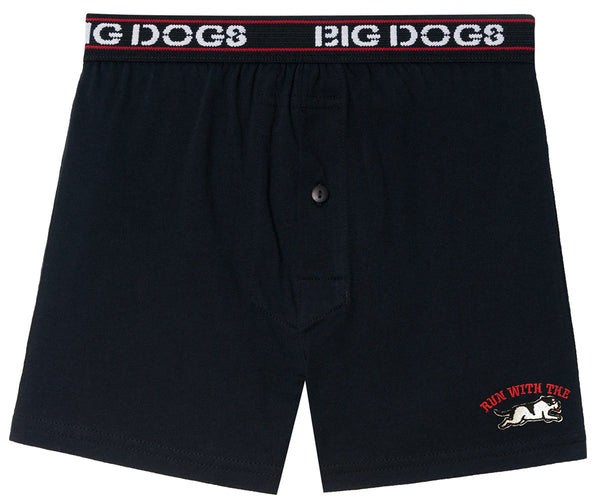 Run With The Big Dog Embroidered Knit Boxer