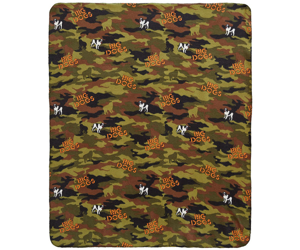 Camo Polar Dogs Throw Blanket
