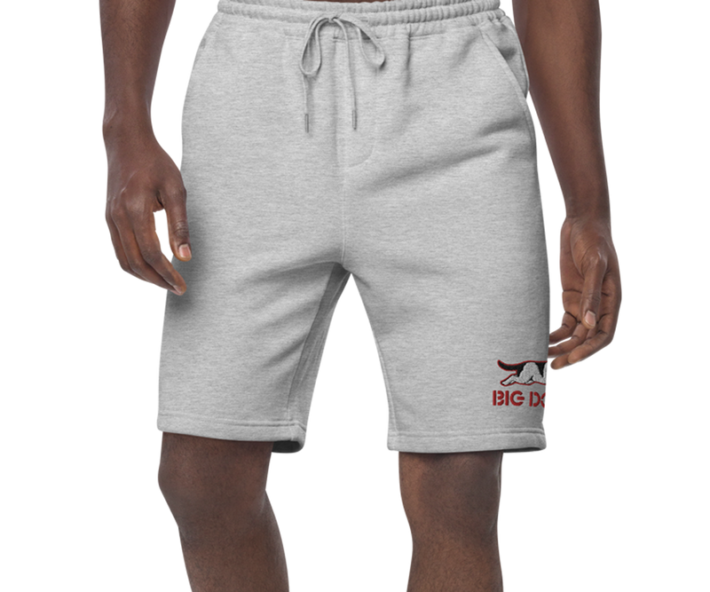 Running Dog Embroidered Men's Fleece Shorts