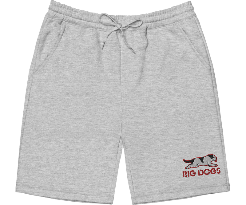 Running Dog Embroidered Men's Fleece Shorts