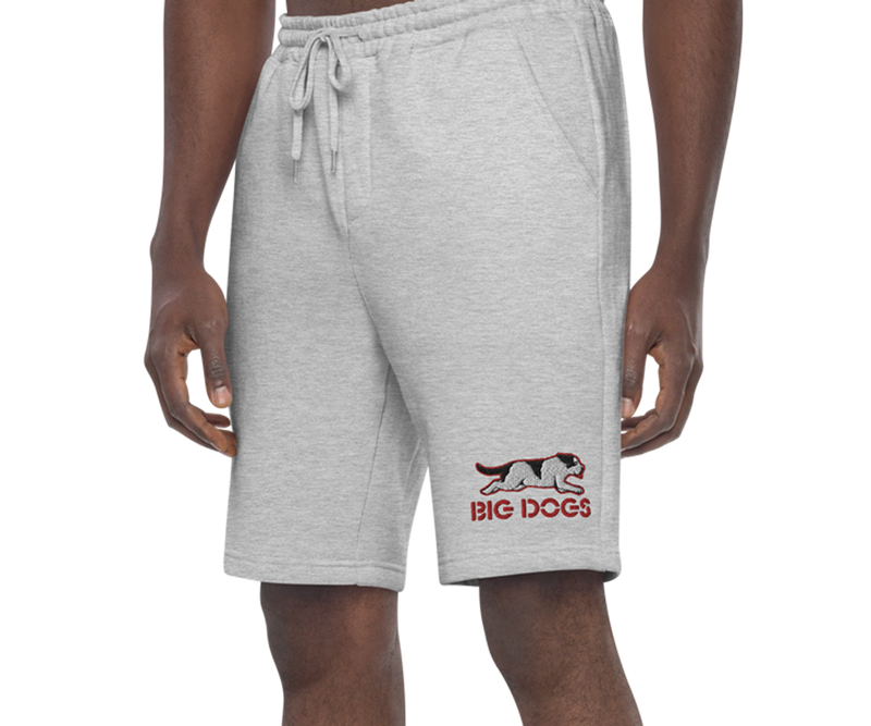 Running Dog Embroidered Men's Fleece Shorts
