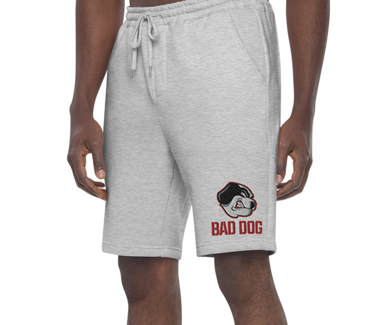 Bad Dog Embroidered Men's Fleece Shorts
